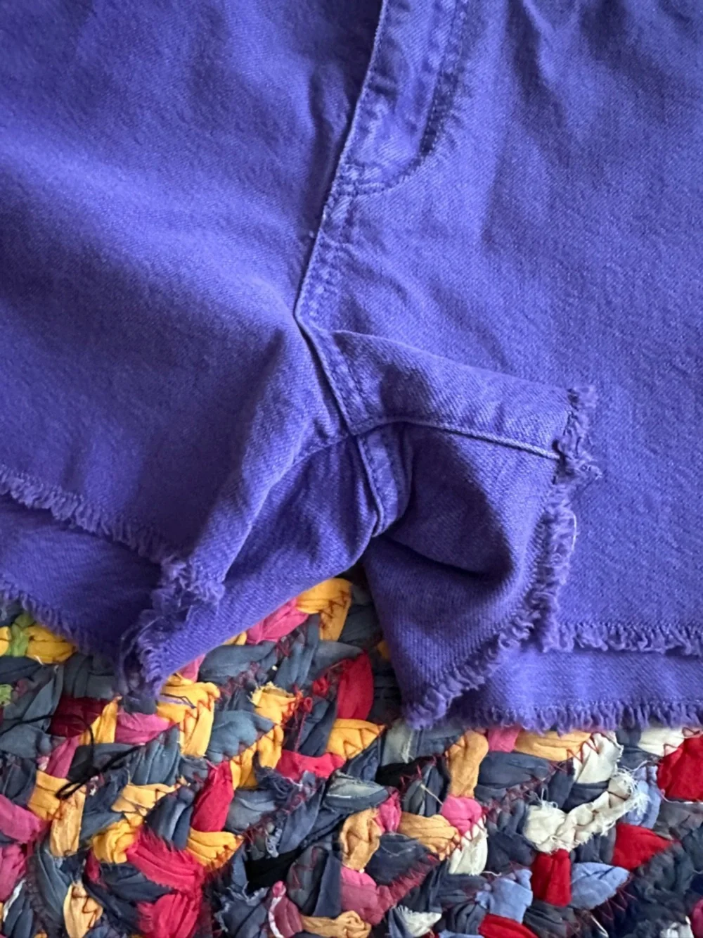 NWT Anthropologie Pilcro High Rise Purple Jean Shorts Women’s Sz 32 Summer Denim - Picture 6 of 16